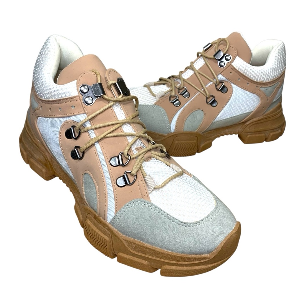 Onself Brazil Chunky Sneakers Pink White Sz 8 Sustainable Lace Up Shoes